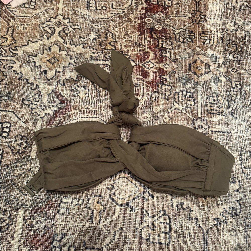 Seafolly olive green tie Bikini Top size 10 worn once